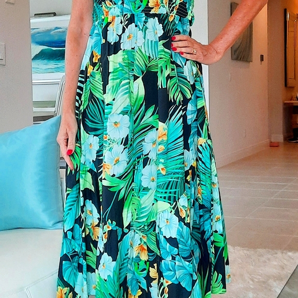 NWOT Boston Proper Floral Strapless Midi Dress - Picture 10 of 15